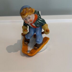 Skiing Boy Figurine